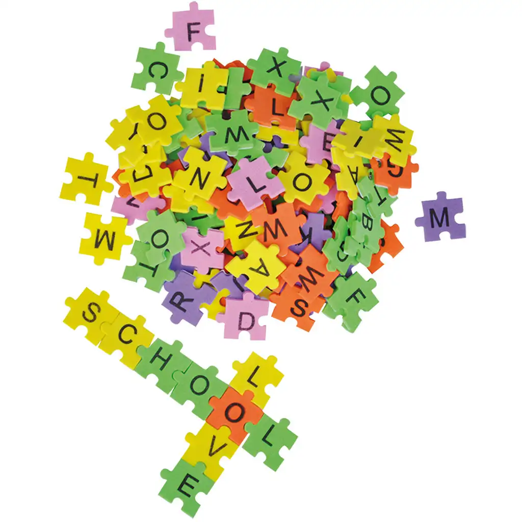 PlayBox: Színes szivacs puzzle elemek különböző színekkel és betűkkel 2000db 20x20mm kép 1