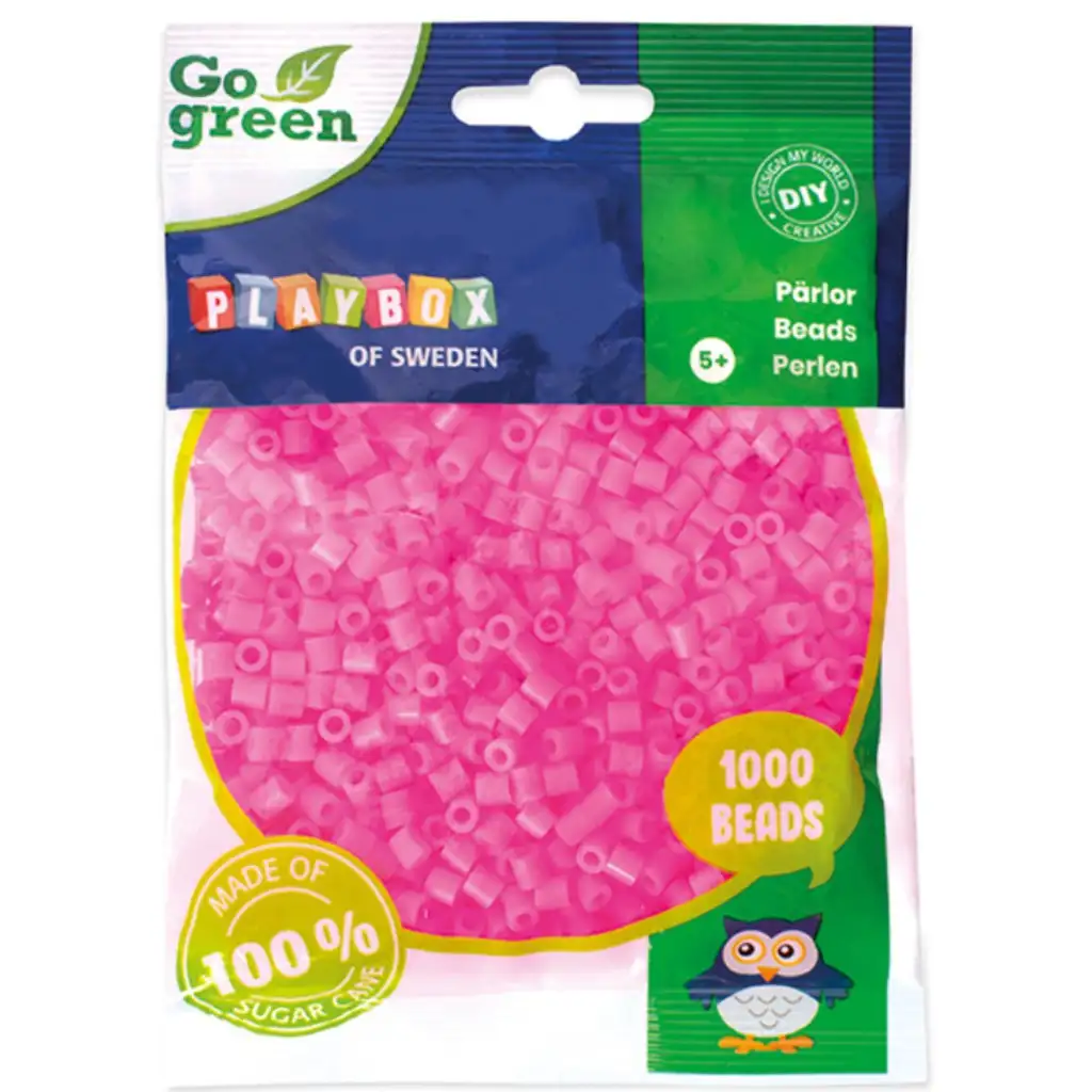 PlayBox: Go Green 5mm-es MIDI vasalható gyöngy 1000db-os pink színben kép 1