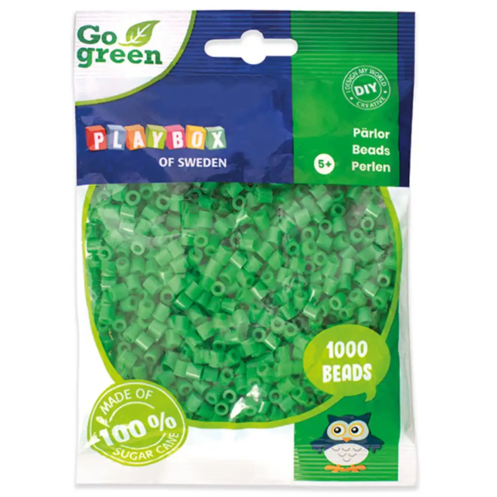 PlayBox: Go Green 5mm-es MIDI vasalható gyöngy 1000db-os zöld színben kép 1