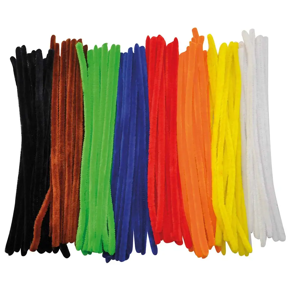 PlayBox: Színes zsenília szálak alap színek 10mm x 30cm 100db-os csomag kép 1