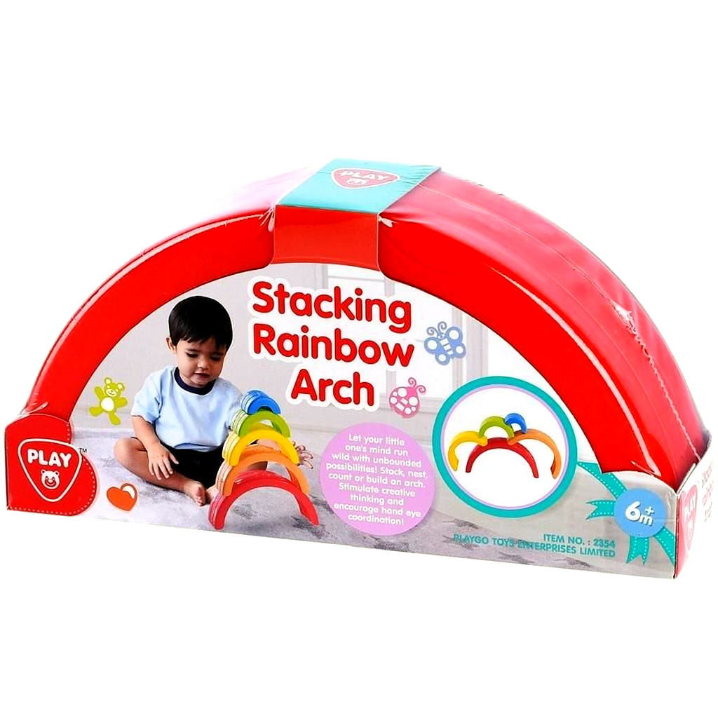 Playgo: Szivárványos építő bébijáték kép 1