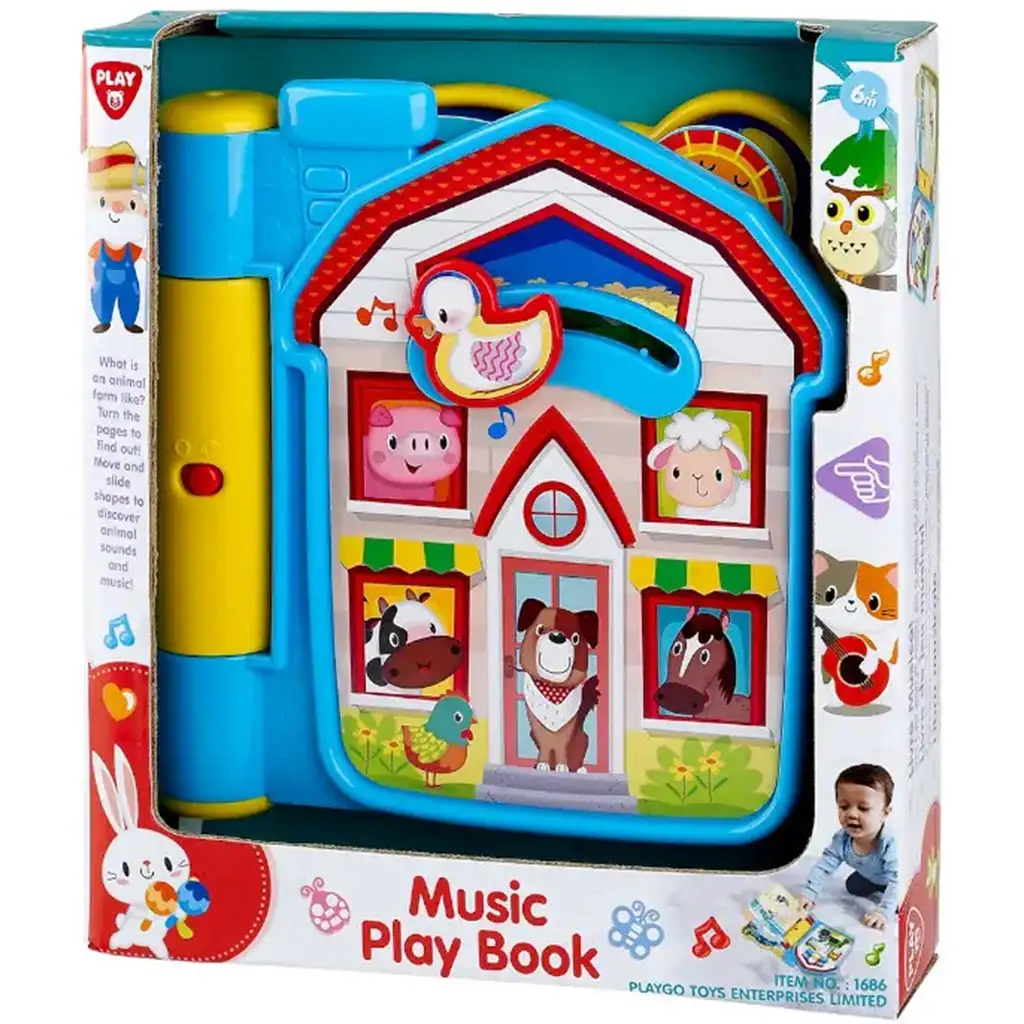 Playgo: Állatfarmi élet zenélő Mesekönyv kép 1