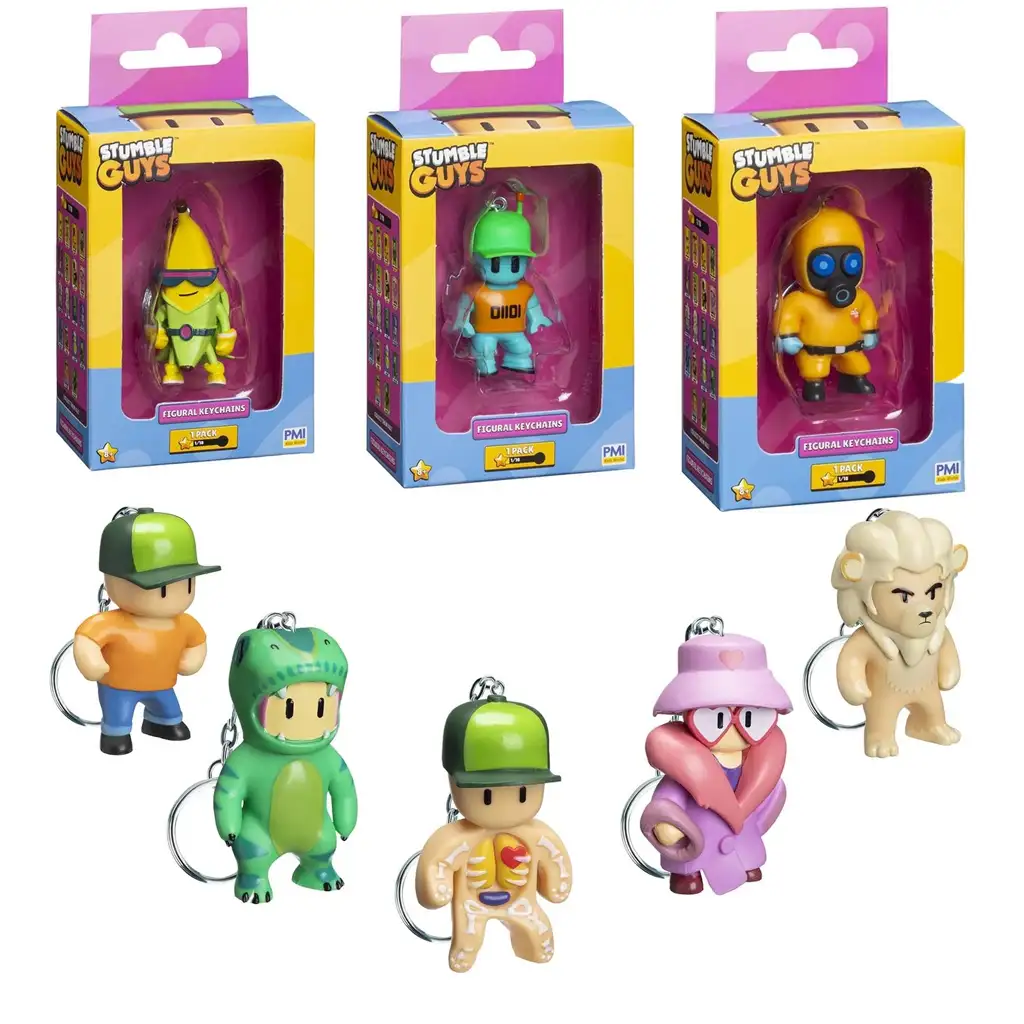 Stumble Guys figura kulcstartó dobozban többféle változatban 1db kép 1