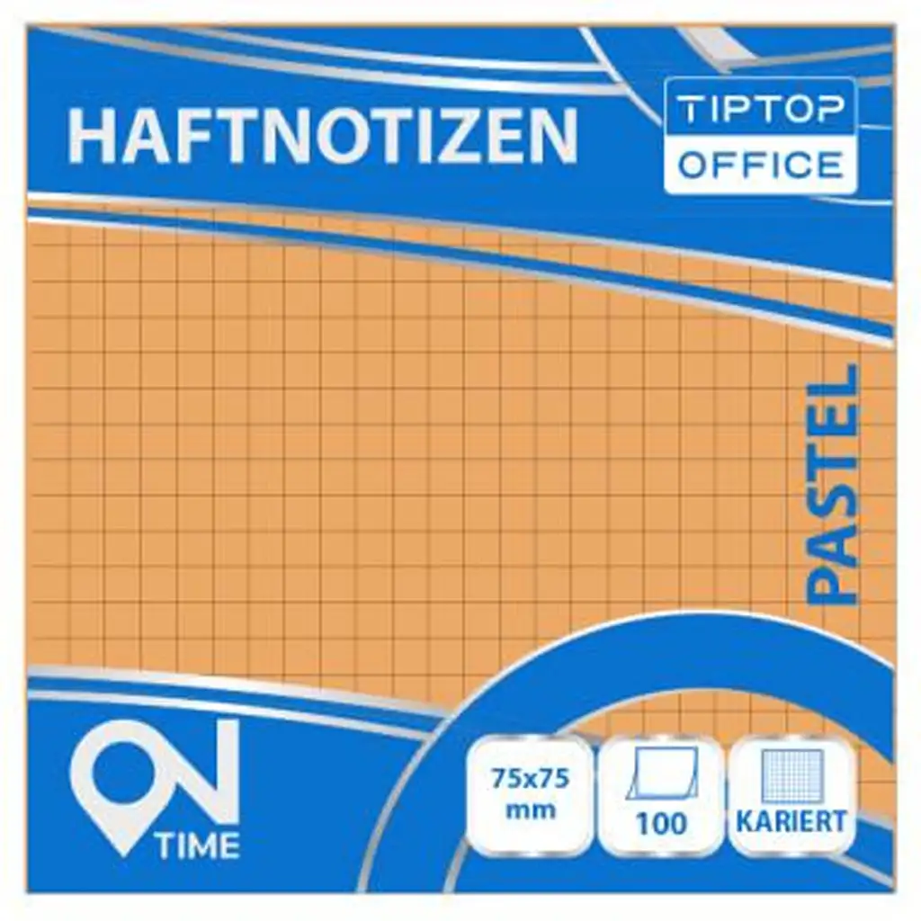 Spirit: Kockás pasztell narancssárga 100 lapos öntapadós jegyzettömb 75x75mm kép 1