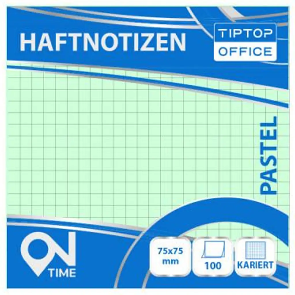 Spirit: Kockás pasztell zöld 100 lapos öntapadós jegyzettömb 75x75mm kép 1