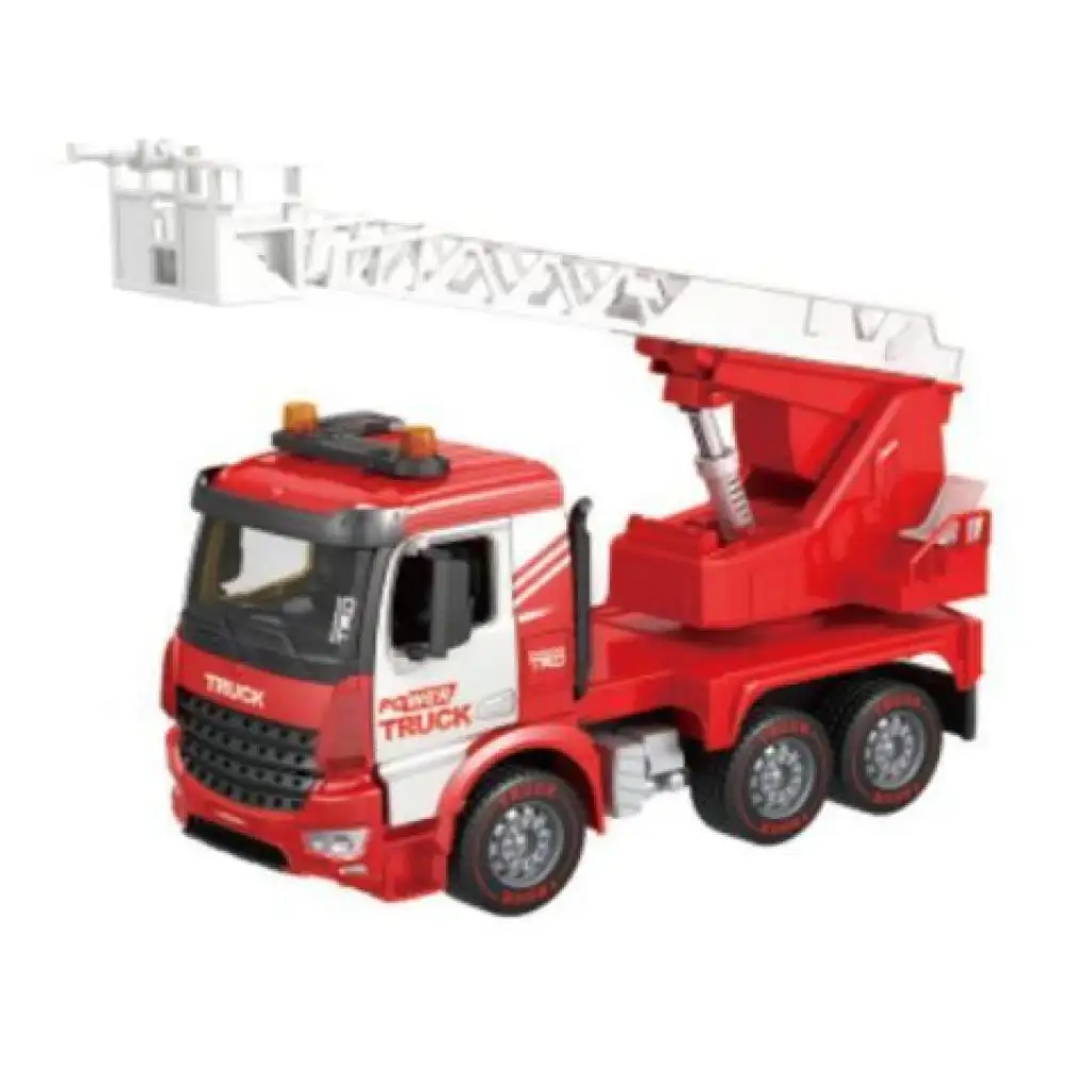 Power Truck Tűzoltó teherautó emelőkosárral, fénnyel és hanggal 40cm kép 1