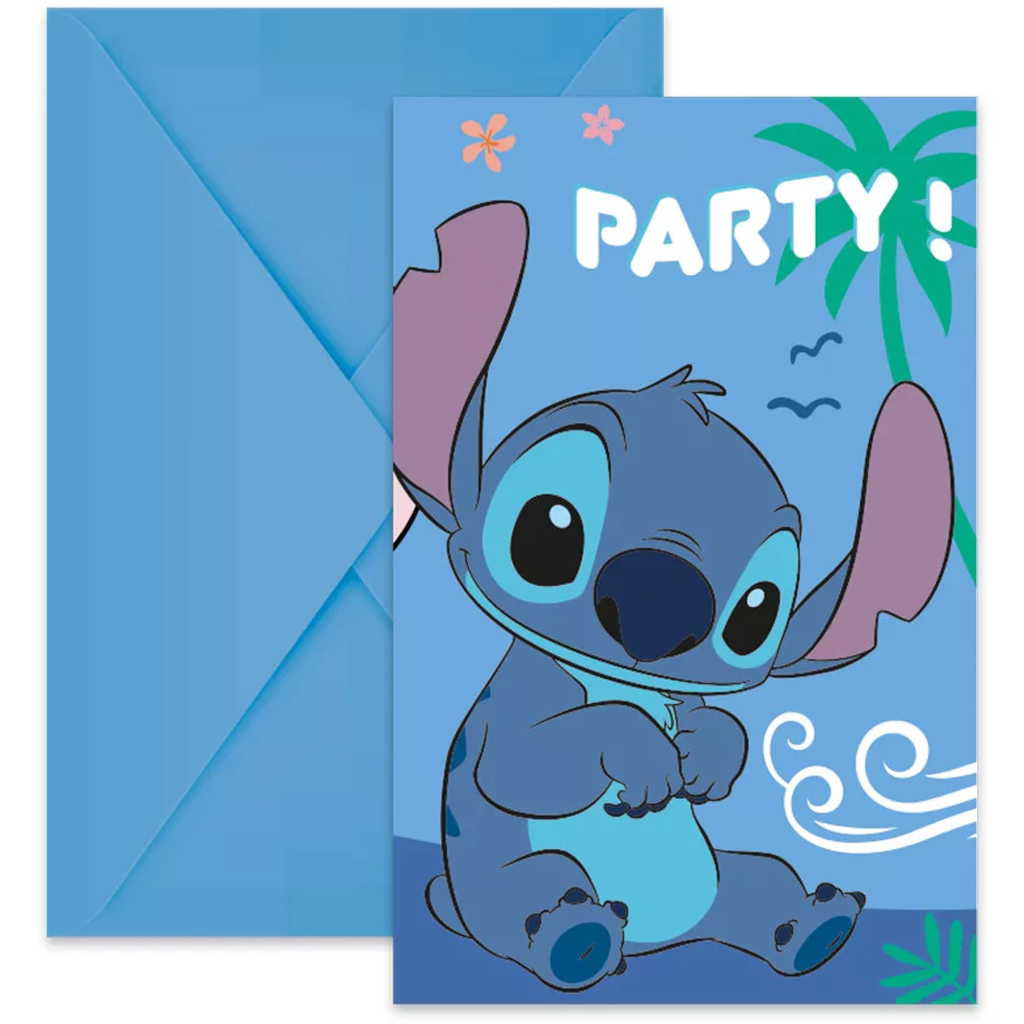 Disney Stitch party meghívó 6db-os szett kép 1