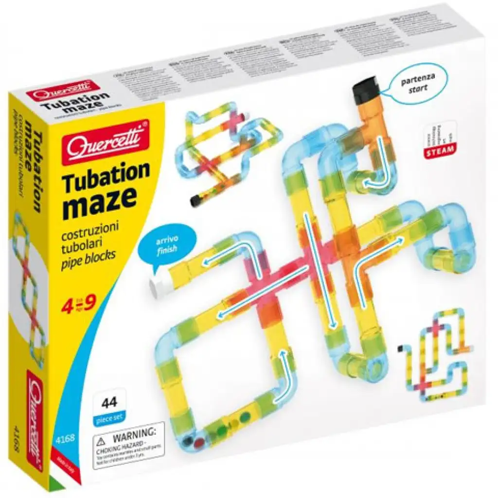 Quercetti: Csőlabirintus építőjáték szett 44db-os kép 1
