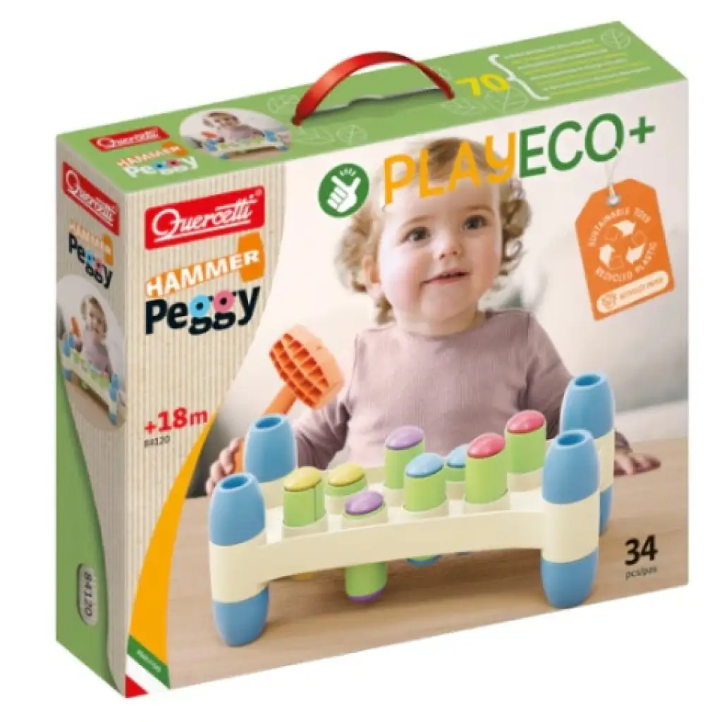 Quercetti: Play Eco Peggy Kalapácsos ügyességi játék kép 1