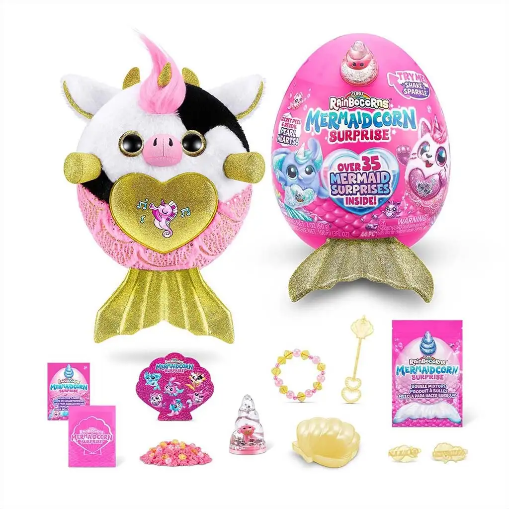 Rainbocorns: Mermaidcorn S5 Meglepetés tojás sellőkornis plüssfigura többféle változatban 1db kép 6