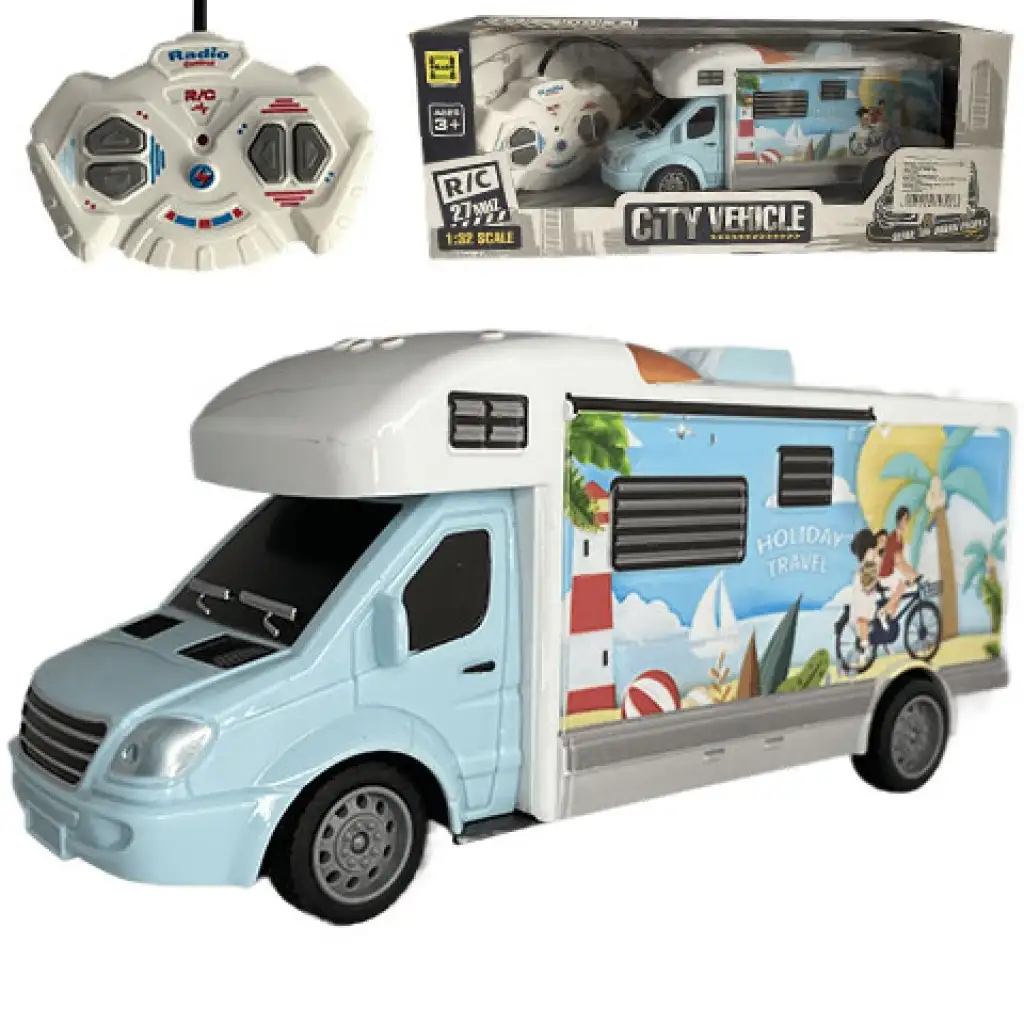 RC Távirányítós Holiday Travel lakóautó fénnyel 27MHz 1/32-es méretarány 20cm kép 1