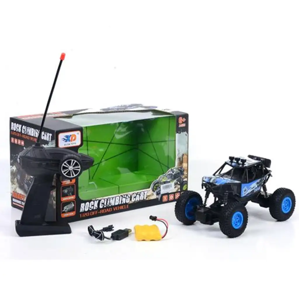 RC Off-Road kék távirányítós autó 1:20 USB töltövel kép 1