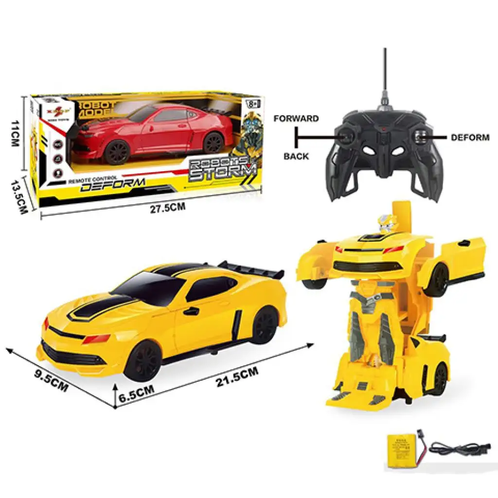 RC Távirányítós robottá átalakuló Camaro sportautó 1/16-os méretarány kétféle színben kép 1
