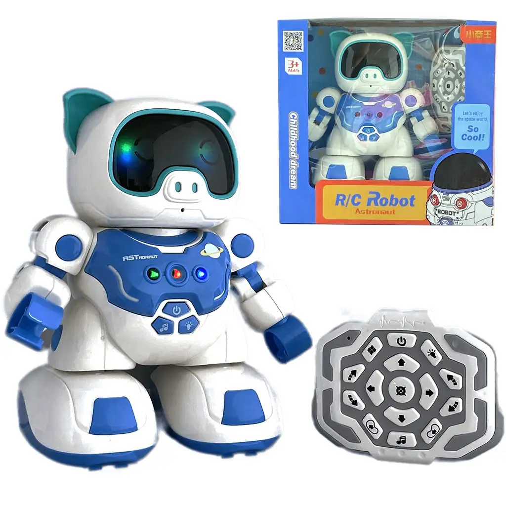 RC Távirányítós interaktív táncoló robot malac fény és hang effektekkel 20cm kép 1