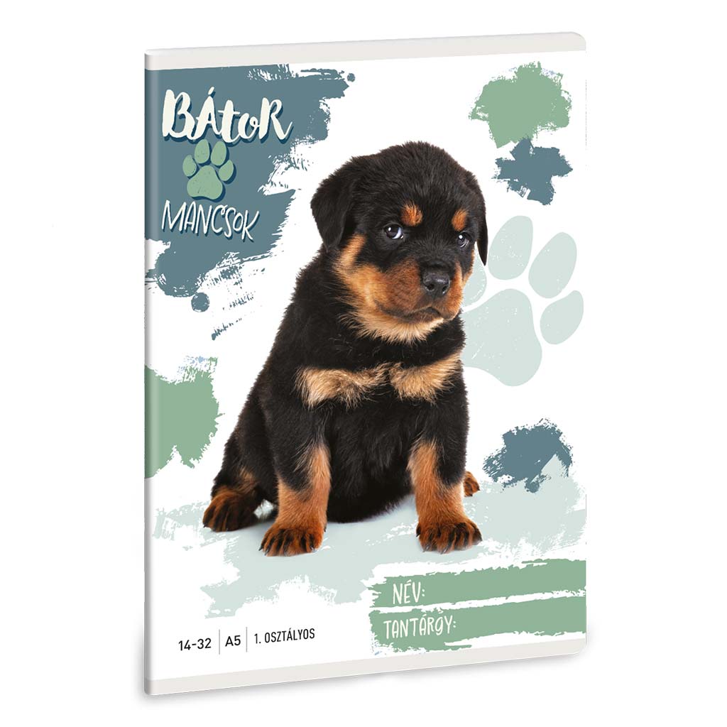 Ars Una: Bátor Mancsok - Rottweiler A/5 1.osztályos vonalas füzet 14-32 kép 1