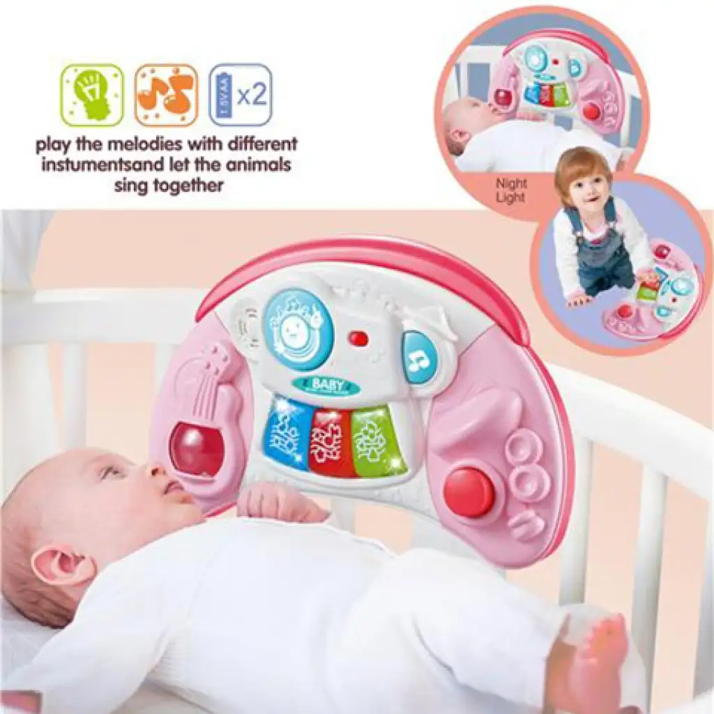 Foglalkoztató bébijáték fény és hang effektekkel pink színben kép 2