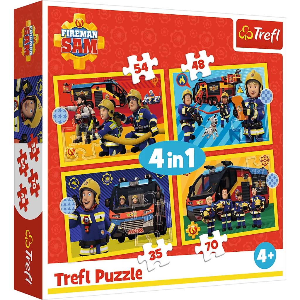 Sam a tűzoltó 4 az 1-ben puzzle 35-48-54-70db-os - Trefl kép 1