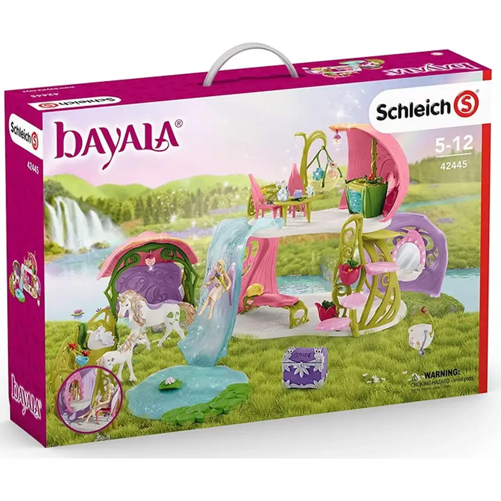 Schleich: Bayala - Csillogó virágház unikornisokkal istállóval és tóval játékszett (42455) kép 1