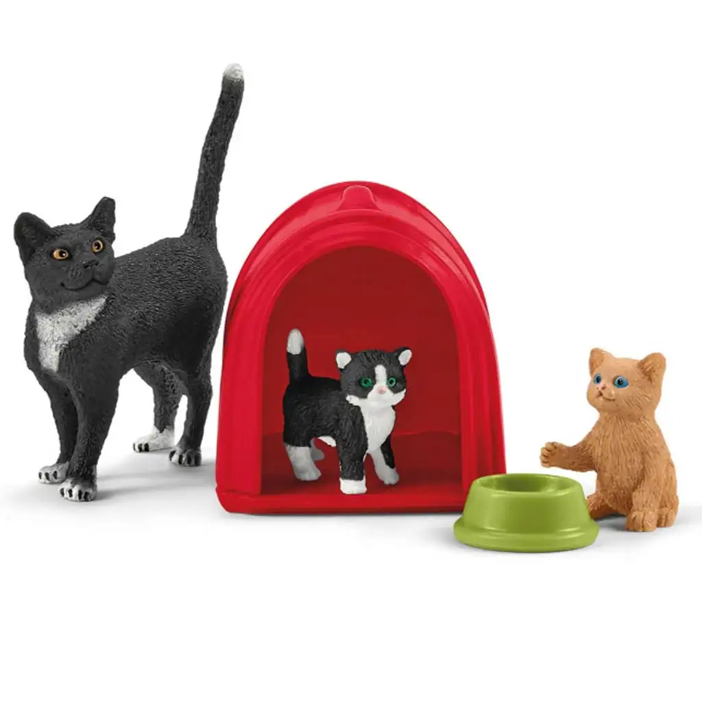 Schleich: Farm World - Játékélmény aranyos cicáknak játékszett (42501) kép 3