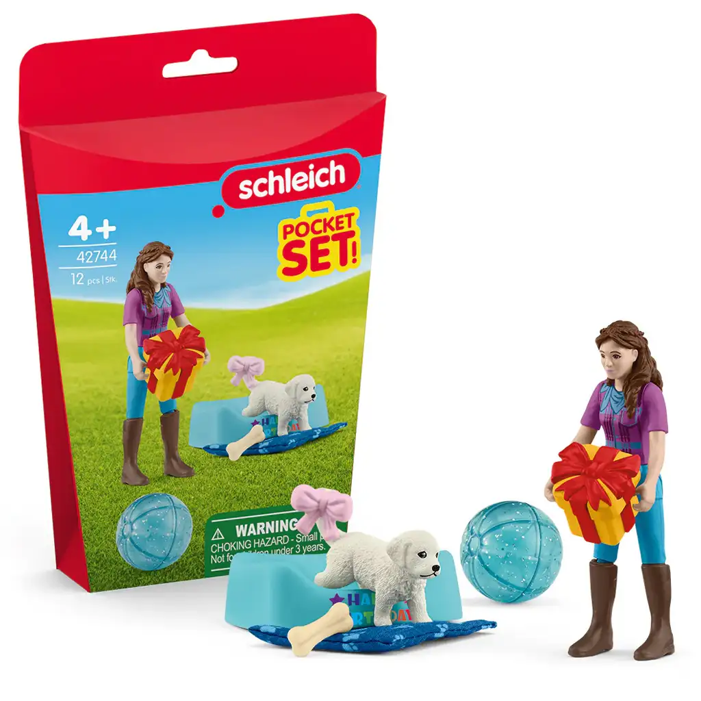 Schleich: Születésnapi buli Lizával és kutyusával játékszett (42744) kép 1