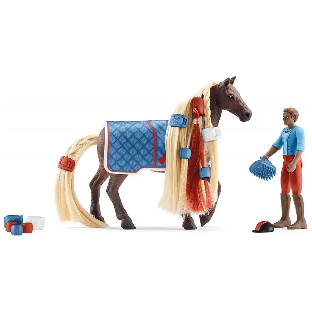 Schleich Horse Club: Sofia's Beauties - Leo és Rocky lova fésülhető sörénnyel kezdő készlet (42586) kép 3