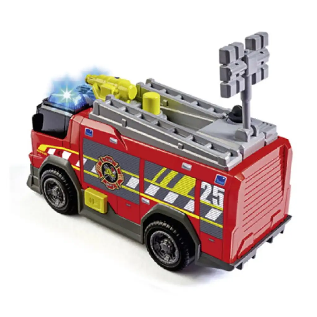 Tűzoltóautó locsolótömlővel, fénnyel és hanggal 15cm - Dickie Toys kép 2