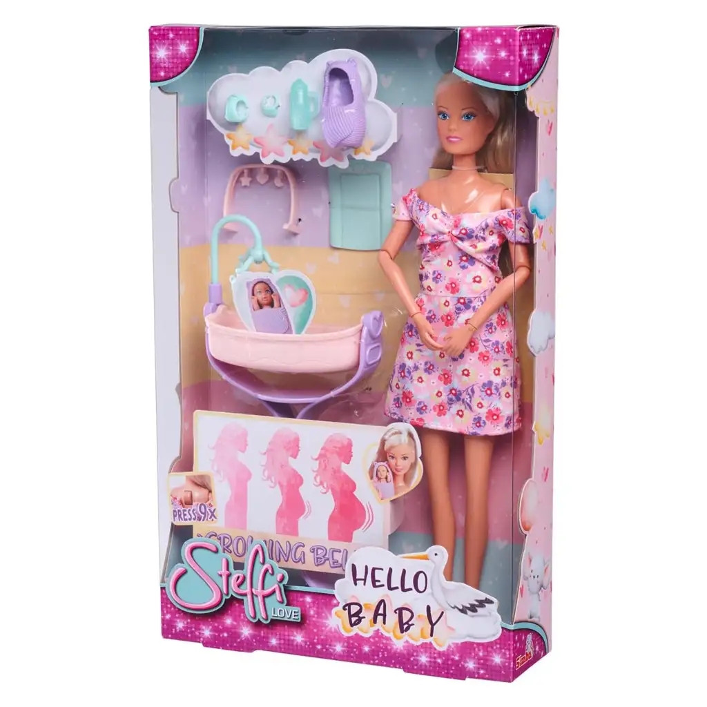 Steffi Love: Steffi terhes baba bölcsővel és kiegészítőkkel - Simba Toys kép 1