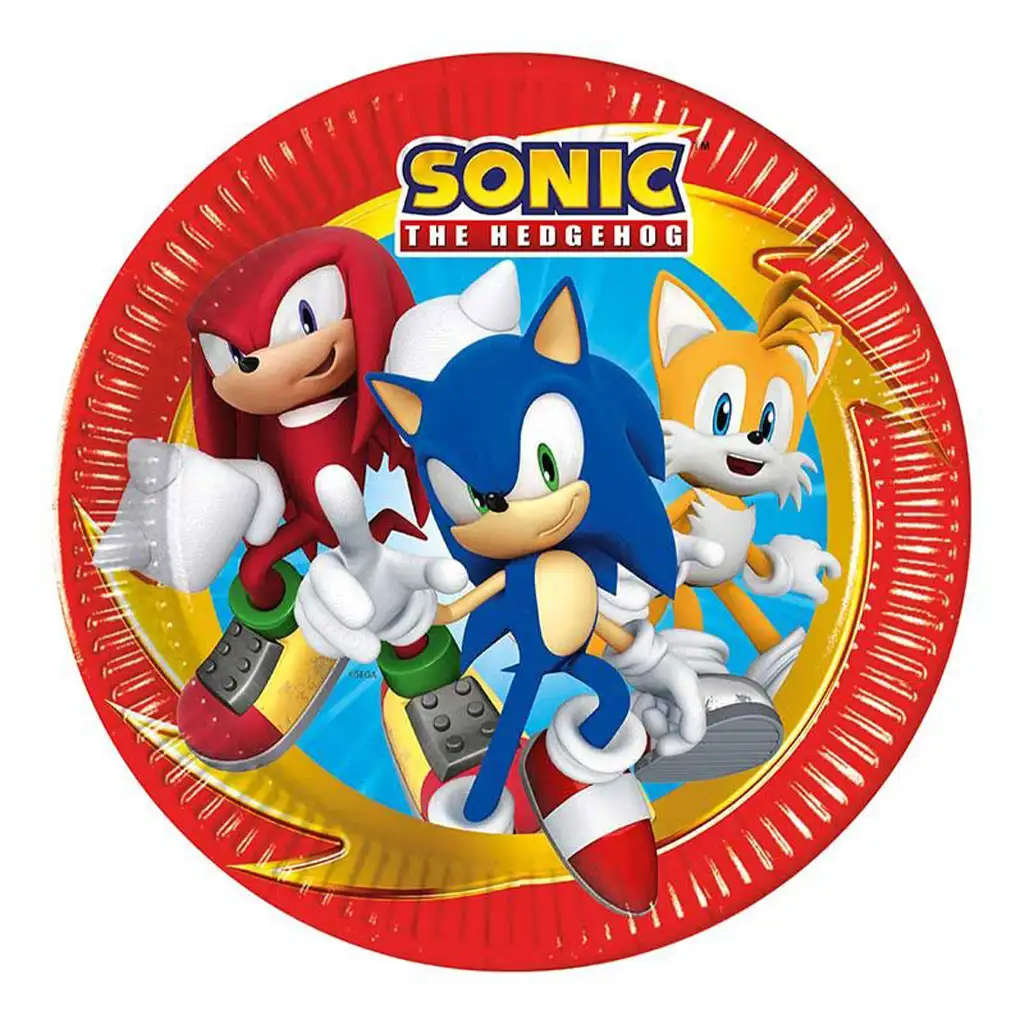 Sonic a sündisznó 8db-os papírtányér szett 23cm-es kép 1