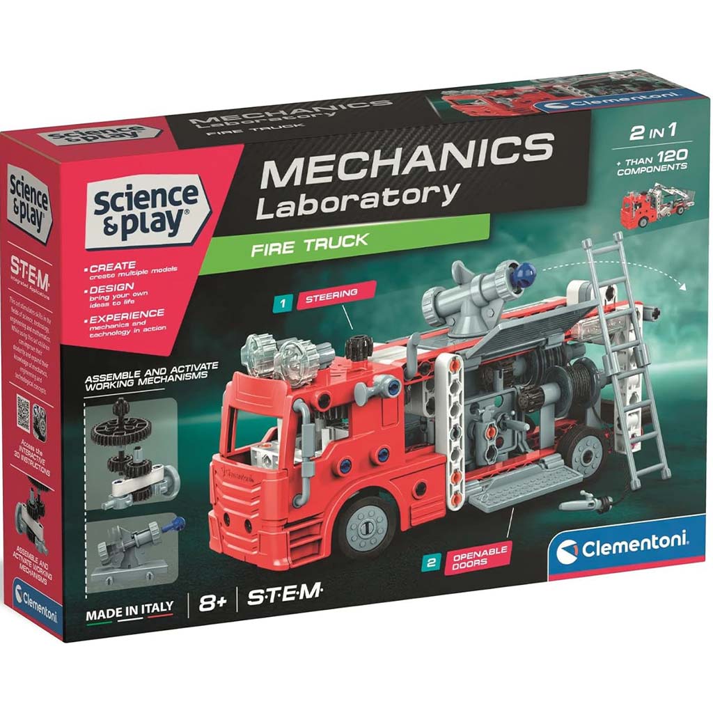 Science & Play: Mechanikai műhely - Tűzoltó autó építőkészlet - Clementoni kép 1