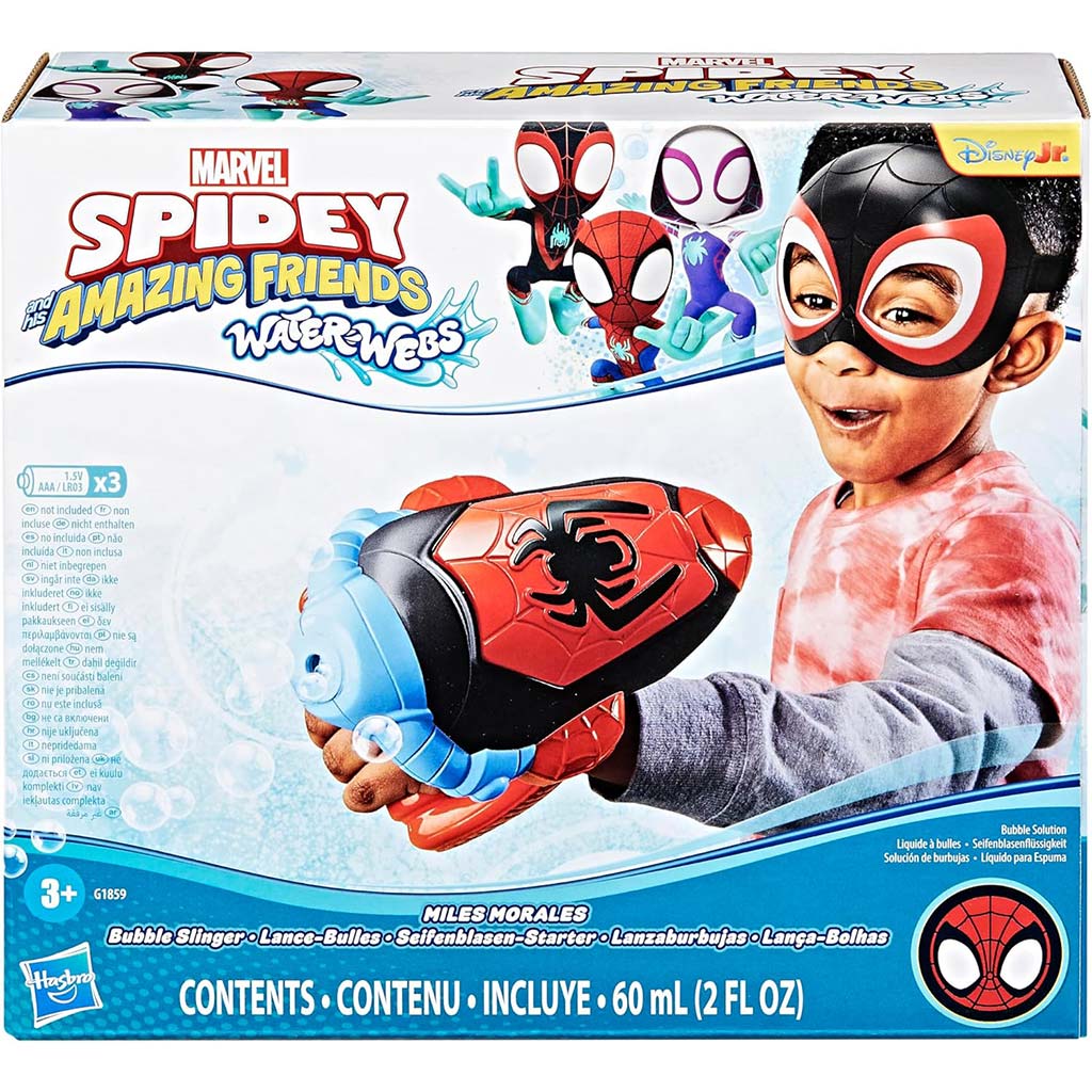 Spidey and His Amazing Friends Waterwebs Miles Morales buborékfújó - Hasbro kép 1