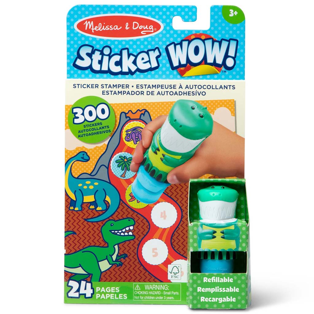 Melissa&Doug: Sticker WOW! Matrica pecsételő – Dinó – Spin Master kép 1