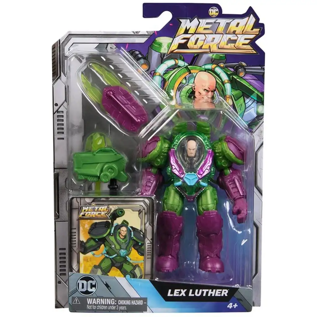 DC Metal Force Lex Luther játékfigura felszereléssel - Spin Master kép 1