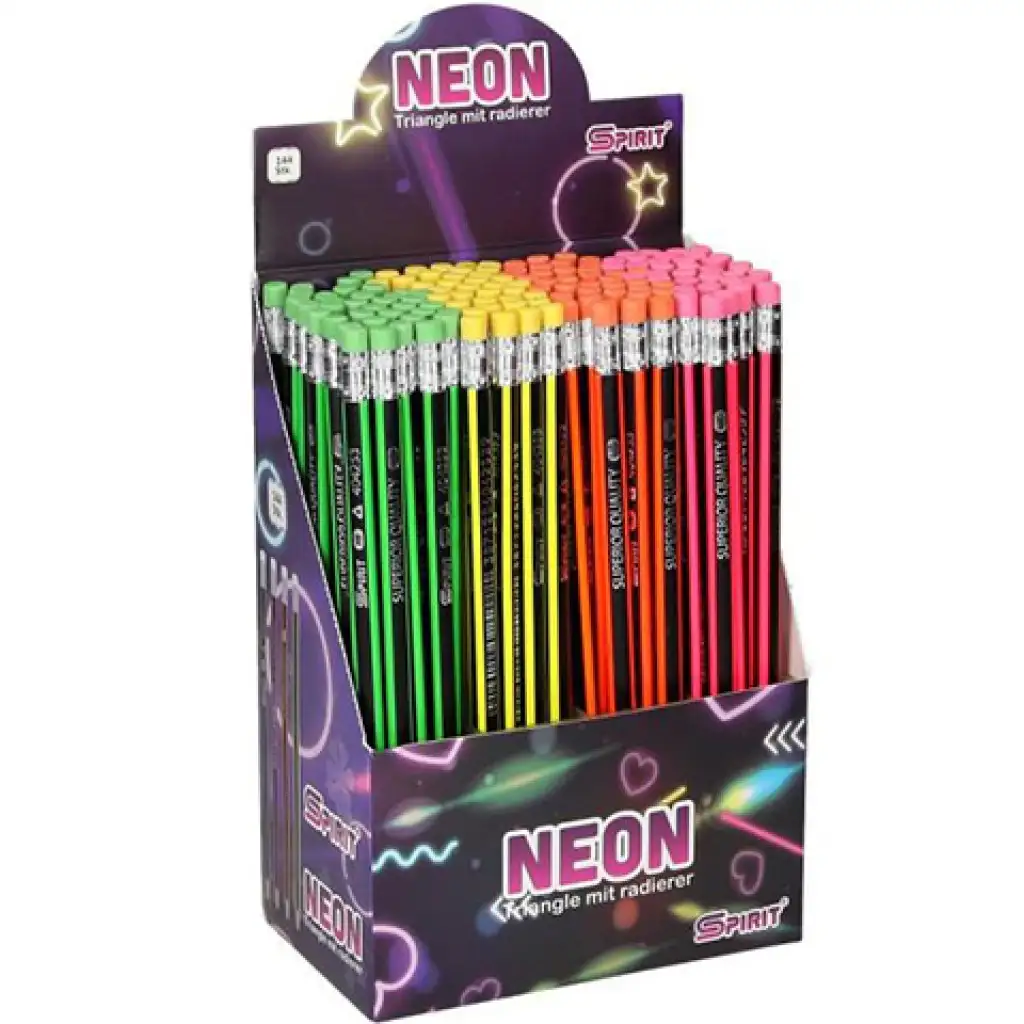 Spirit: Háromszögletű HB neon grafitceruza radírral többféle színben 1db kép 1