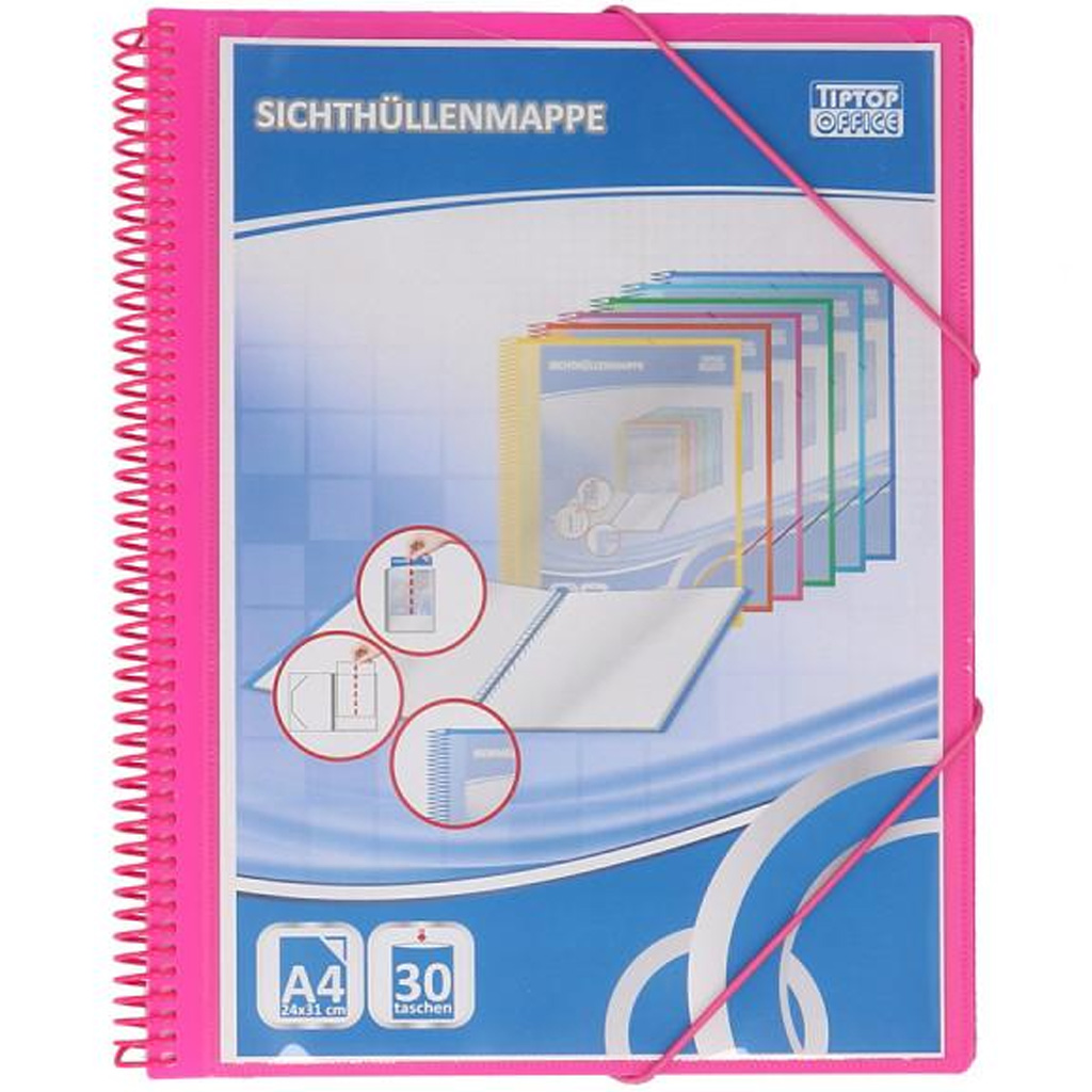 Spirit: Spirálos pink bemutató mappa 30 zsebes A/4-es méret kép 1