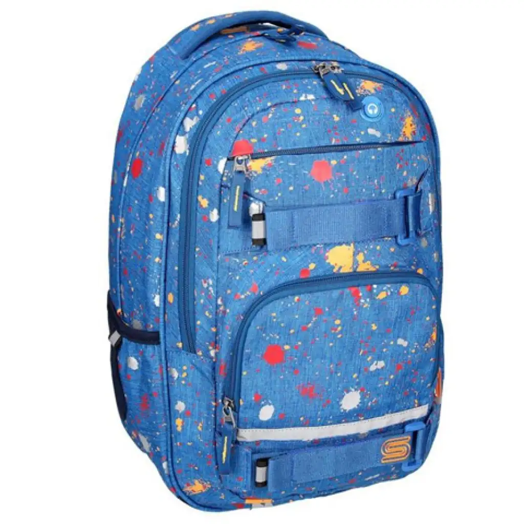 Spirit: Campus kék foltos lekerekített iskolatáska, hátizsák 46x33x22cm kép 1