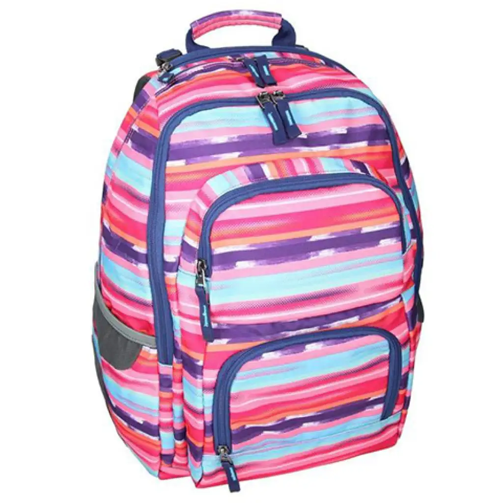 Spirit: E-Bag színes csíkos lekerekített iskolatáska, hátizsák 46x34x22cm kép 1