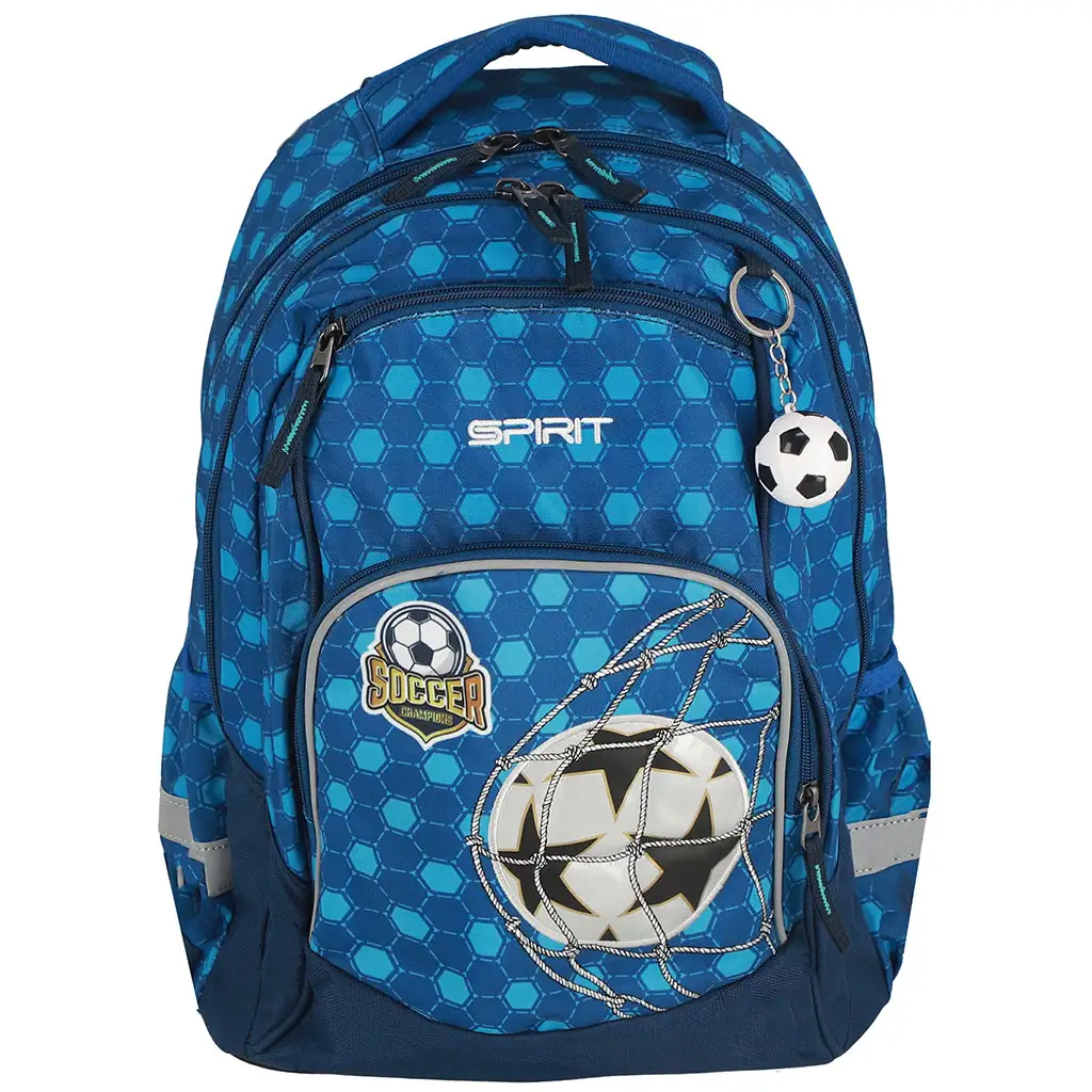 Spirit: Soccer champion foci 3D mintás lekerekített iskolatáska, hátizsák 34x26x44cm kép 3