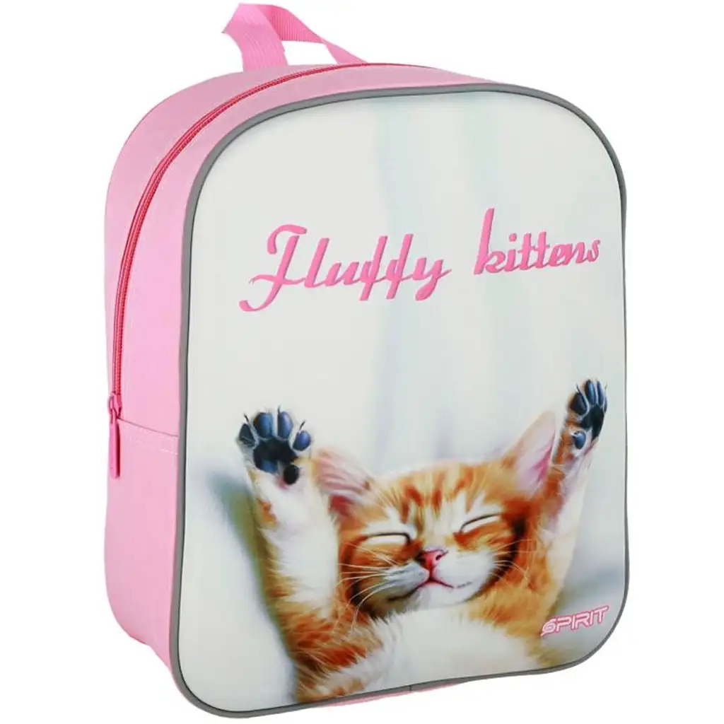 Spirit: Happy Kittens boldog cicás 3D mintás lekerekített ovis hátizsák 30x25x12cm kép 1