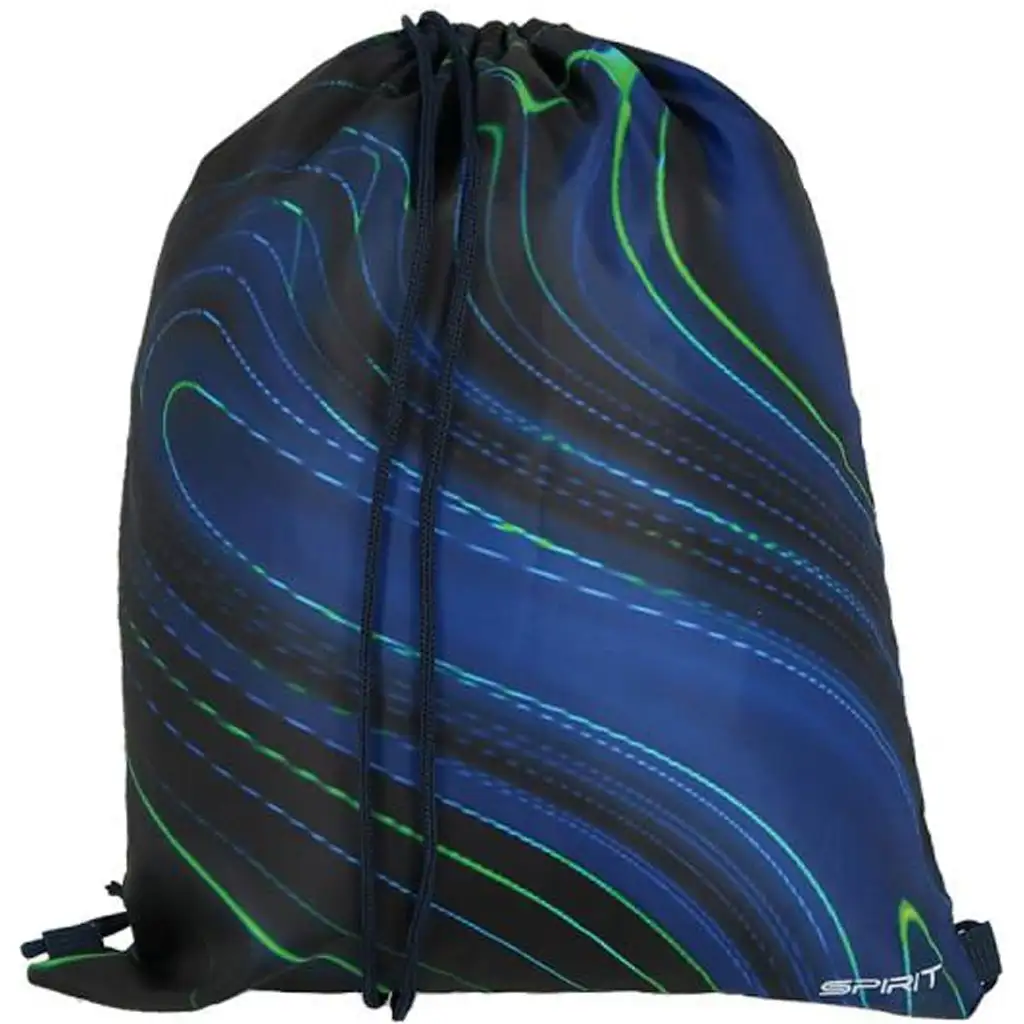 Spirit: Blue Stripes kék-zöld csíkok fekete alapon iskolatáska, hátizsák 4db-os szett 41x20x32cm kép 4