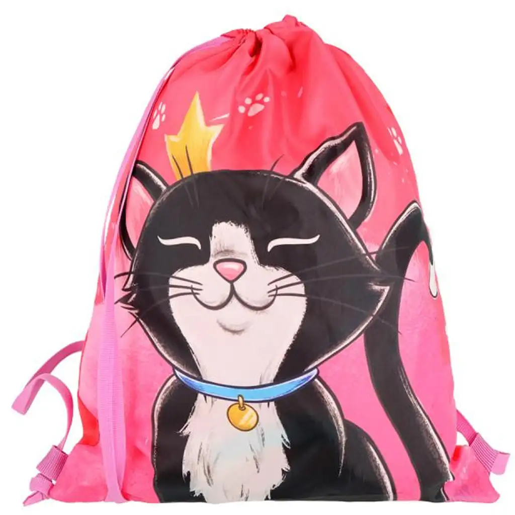Spirit: Cat Queen fekete cicás iskolatáska, hátizsák 5db-os szett 38x17x28cm kép 4