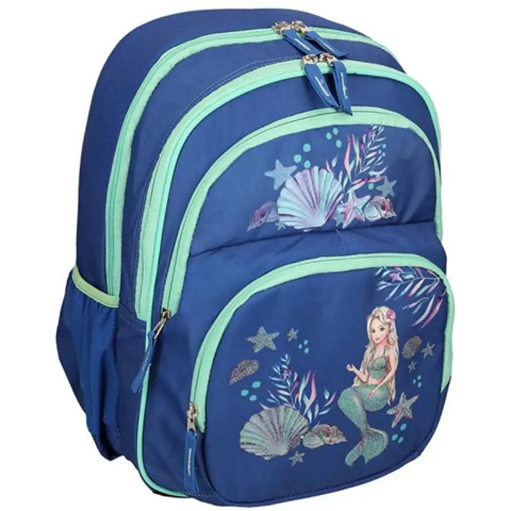Spirit: Sellő mintás kék színű lekerekített ergonómikus iskolatáska 40x20x18cm kép 1