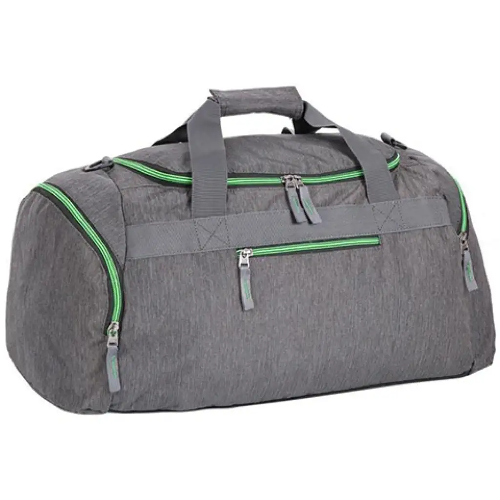 Spirit: Szürke sporttáska neonzöld cipzárral 55x31x41cm kép 1