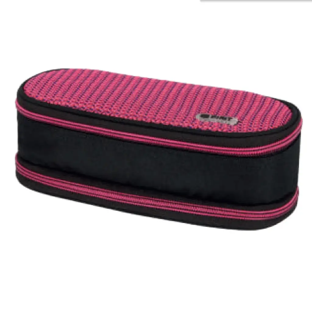 Spirit: My Bag fekete és pink két rekeszes ovális tolltartó kép 1