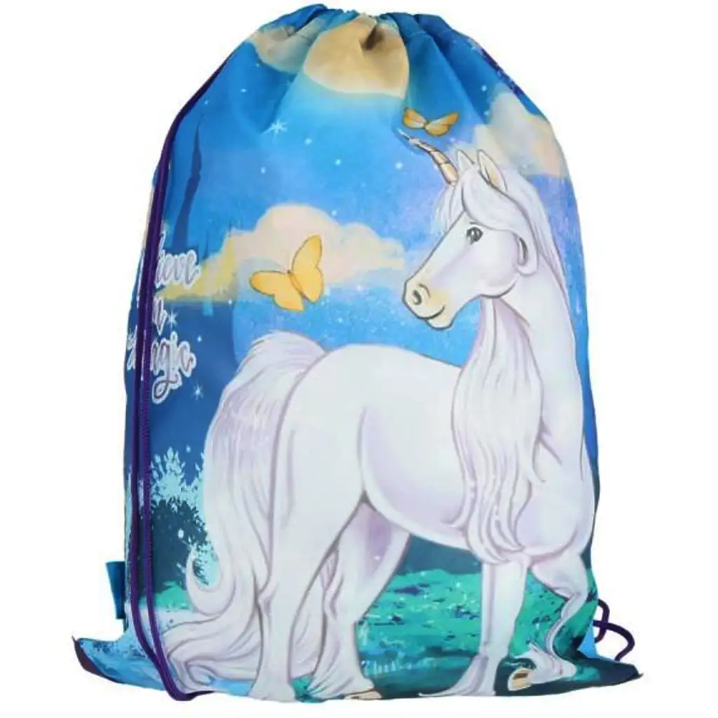 Spirit: Fehér unikornis tornazsák, sportzsák 47x34cm kép 1