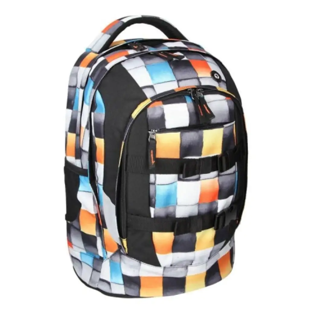 Spirit: Urban kockás ergonomikus iskolatáska hátizsák 46x33x22cm kép 2