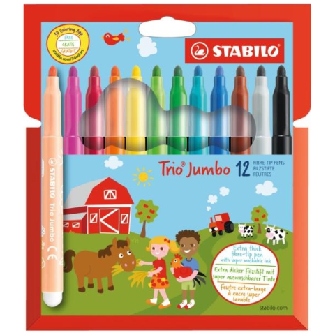 Stabilo: Trio Jumbo 12db-os színes rostirón szett kép 1