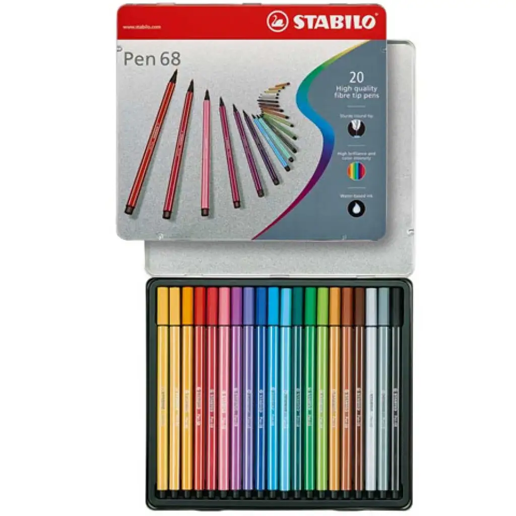 Stabilo: Pen 68 fém dobozos filctoll készlet 20db-os kép 2
