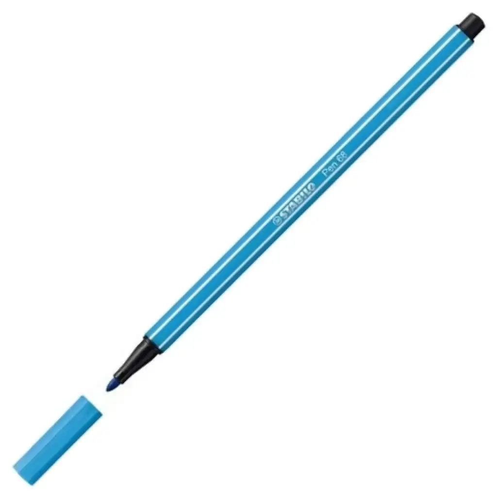 Stabilo: Pen 68 rostirón fluo kék színben 1mm-es kép 2