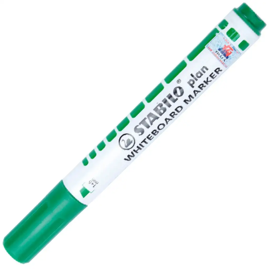 Stabilo: Plan WhiteBoard marker vágott hegyű táblafilc zöld színben kép 1