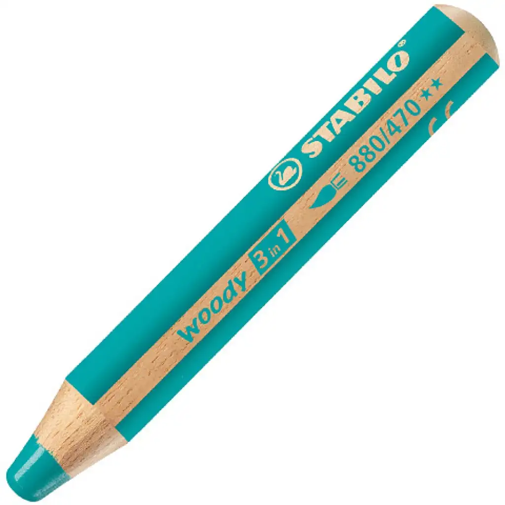 Stabilo Woody 3in1 színes ceruza türkiz színben kép 1